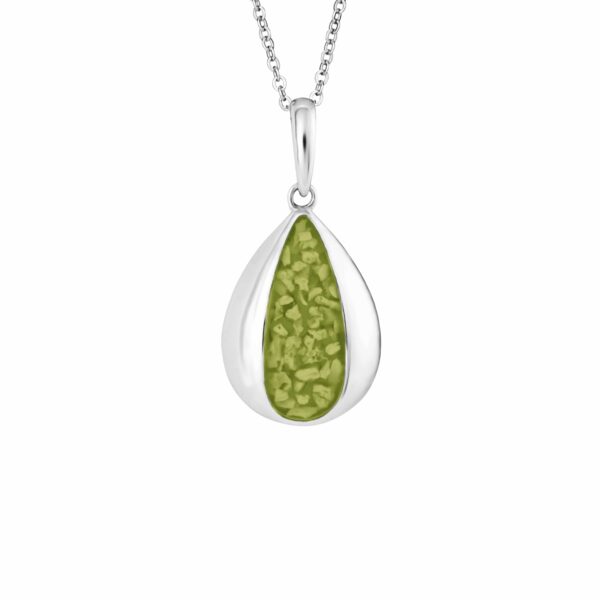 Green - Rondure Teardrop Ashes Necklace - Ashes Jewellery - Memorial Jewellery - Inscripture