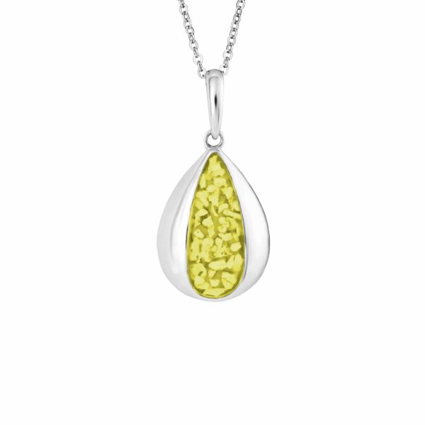 Yellow - Rondure Teardrop Ashes Necklace - Ashes Jewellery - Memorial Jewellery - Inscripture