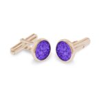 ew-cl-605-rg-purple_Rose Gold- Ashes Cufflinks-Ashes Jewellery