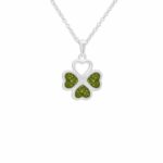 ew-p-131-sswg-green_- Clover Ashes Necklace - Ashes Jewellery