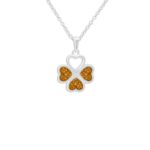 ew-p-131-sswg-orange_- Clover Ashes Necklace - Ashes Jewellery