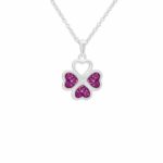 ew-p-131-sswg-pink_- Clover Ashes Necklace - Ashes Jewellery