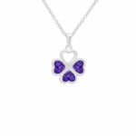 ew-p-131-sswg-purple_- Clover Ashes Necklace - Ashes Jewellery