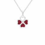 ew-p-131-sswg-red_- Clover Ashes Necklace - Ashes Jewellery