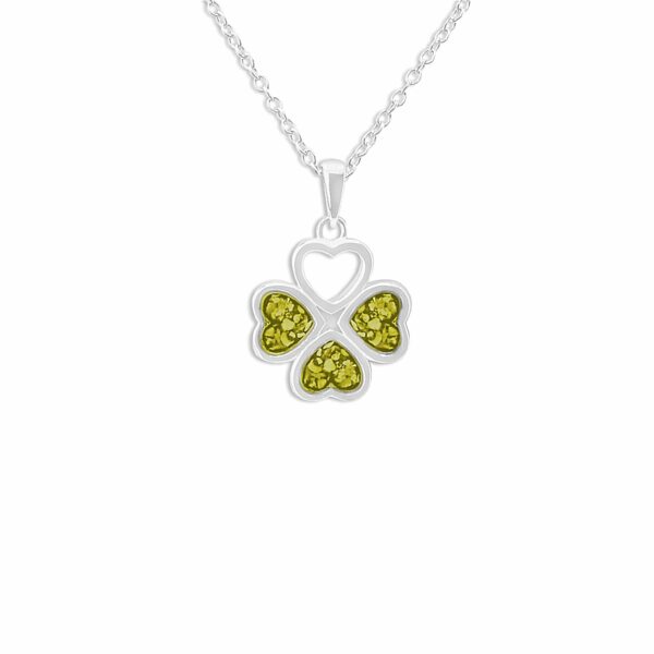 Yellow - Clover Ashes Necklace - Ashes Jewellery - Memorial Jewellery - Inscripture