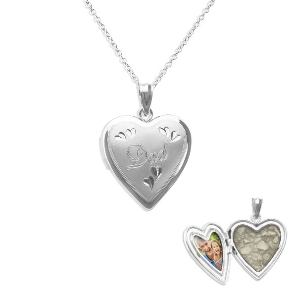 Dad-Heart-Shaped Ashes Locket-Ashes Jewellery