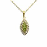 EW-P-107-Green_Gold- Marquise Ashes Necklace- Ashes Jewellery