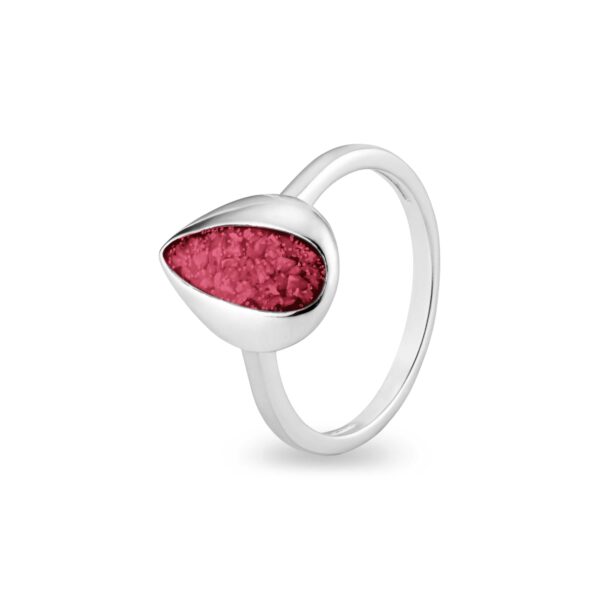 Red- Rondure Teardrop Ashes Ring - Ashes Jewellery