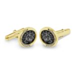 ew-cl-603-yg-black_Gold- Ashes Cufflinks-Ashes Jewellery