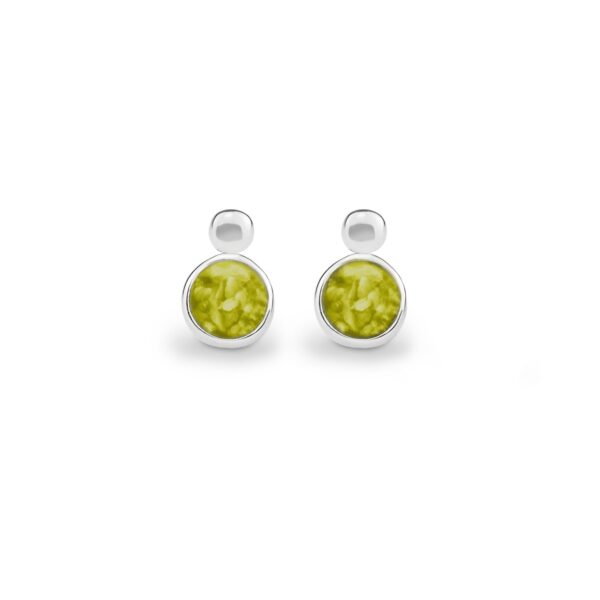 Yellow - Delicate Drop Ashes Earrings - Ashes Jewellery - Memorial Jewellery - Inscripture