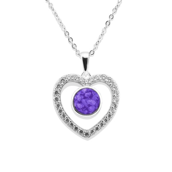 Purple - Forever Ashes Necklace- Ashes Jewellery - Memorial Jewellery - Inscripture