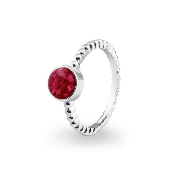 Red Round Bubble Ashes Ring - Ashes into Jewellery - Inscripture