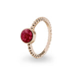EV-R-308-Red_Rose Gold Bubble Ashes Ring - Ashes Jewellery