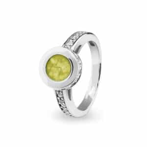 Yellow Round Halo Ashes Ring - Ashes into Jewellery - Inscripture