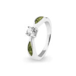 EV-R-313-Green Solitaire Ashes Ring - Ashes Jewellery