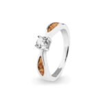 EV-R-313-Orange Solitaire Ashes Ring - Ashes Jewellery
