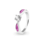 EV-R-313-Pink Solitaire Ashes Ring - Ashes Jewellery