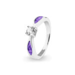 EV-R-313-Purple Solitaire Ashes Ring - Ashes Jewellery