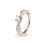 EV-R-313-White_Rose Gold Solitaire Ashes Ring - Ashes Jewellery