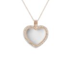 EW-GL-904_Rose Gold-Small Heart Glass- Ashes Locket- Ashes Jewellery