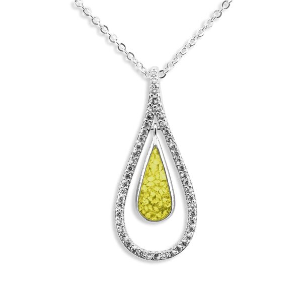 Yellow - Teardrop Ashes Pendant - Ashes Necklace - Ashes Jewellery