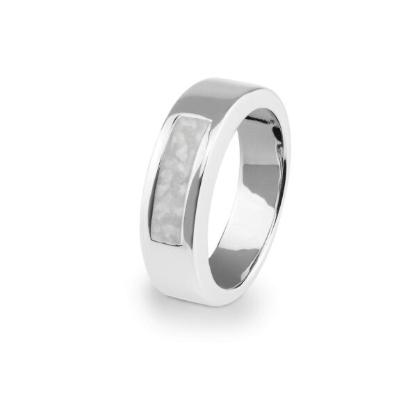 White Unisex Pure Ashes Ring - Ashes into jewellery - Ashes into Jewellery - Inscripture - Memorial Jewellery