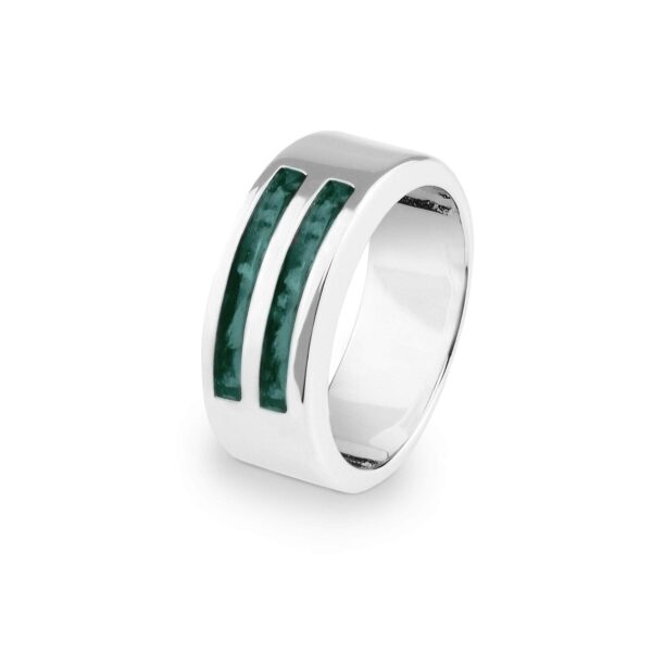 Aqua Men's Traditional Memorial Ashes Ring - Ashes Into Jewellery - Inscripture