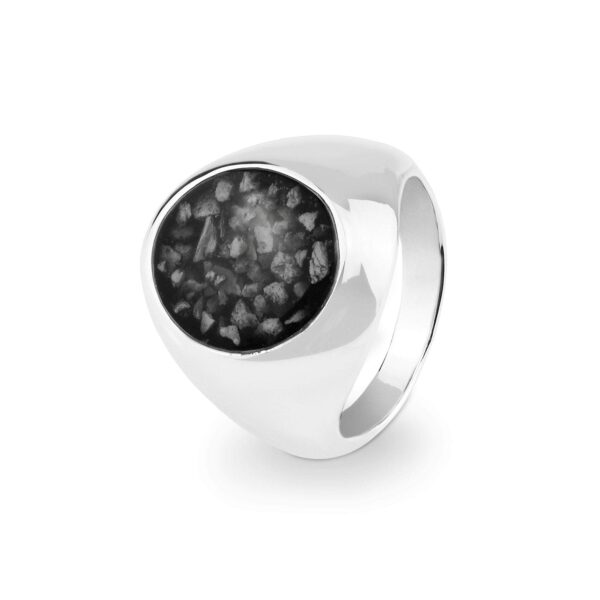 Black Men's Signet Ashes Ring - Ashes Jewellery - Memorial Jewellery - Inscripture