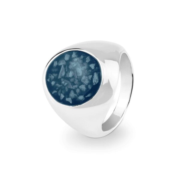 Blue Men's Signet Ashes Ring - Ashes Jewellery