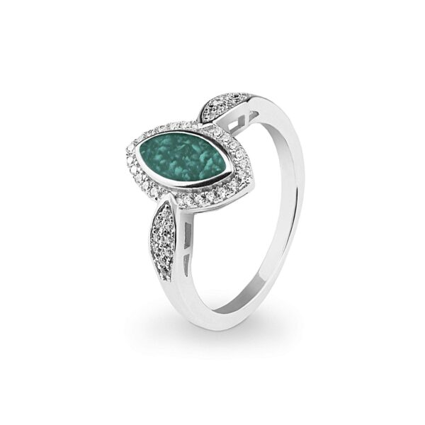 Aqua Marquise Ashes Ring - Ashes Jewellery - Ashes into Jewellery