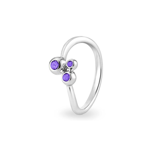 Purple- Rondure Array Triple Ashes Ring - Ashes Jewellery