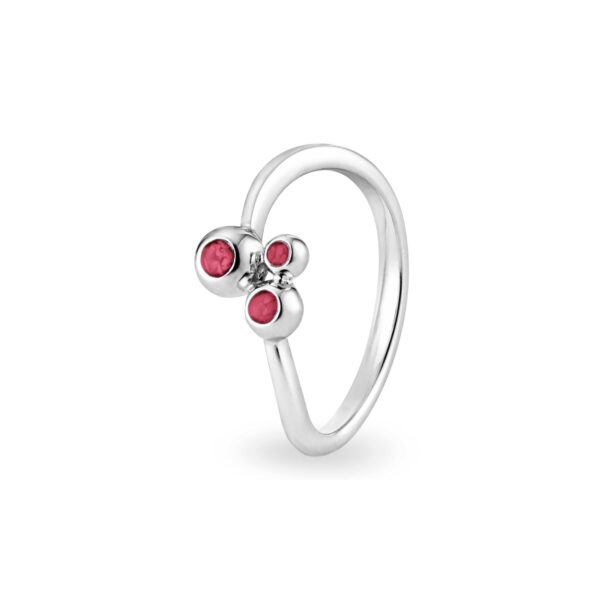 Red- Rondure Array Triple Ashes Ring - Ashes Jewellery