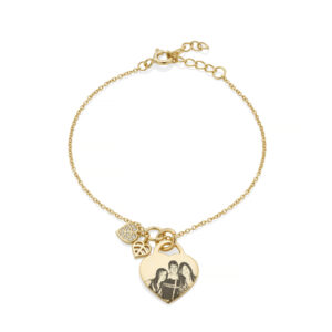 Gold Leaf Duo Photo Bracelet - - Photo Jewellery