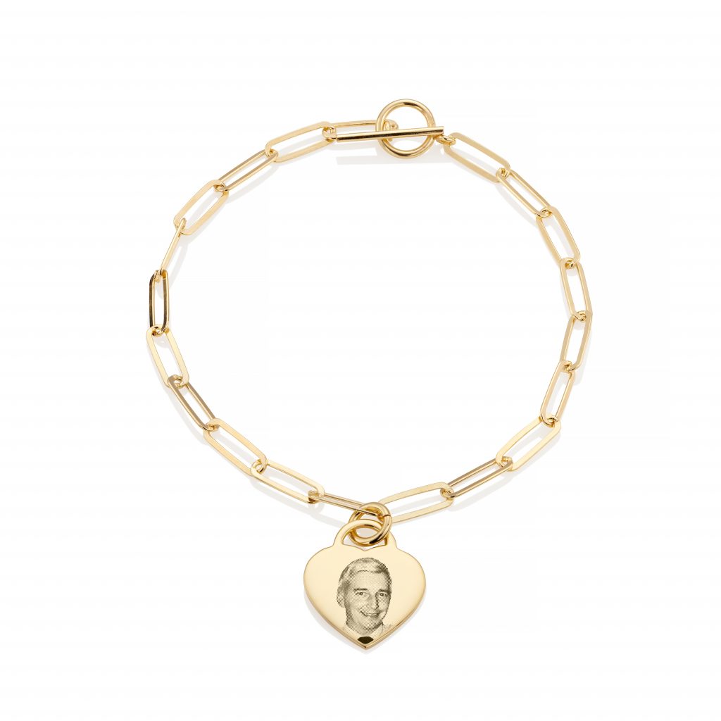 Gold Oval T-Bar Photo Bracelet - Photo Jewellery - Memorial Jewellery - Inscripture