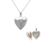 Paw Print Heart Shaped Ashes Locket - Ashes Jewellery
