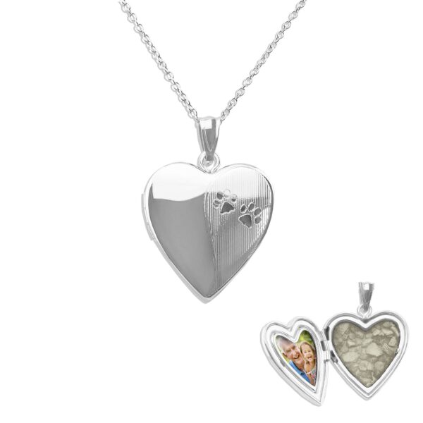 Paw-Heart - Shaped - Ashes Locket - Ashes Jewellery - Memorial Jewellery - Inscripture