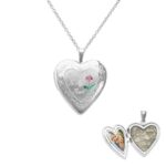 Pink Rose Heart Shaped Ashes Locket - Ashes Jewellery