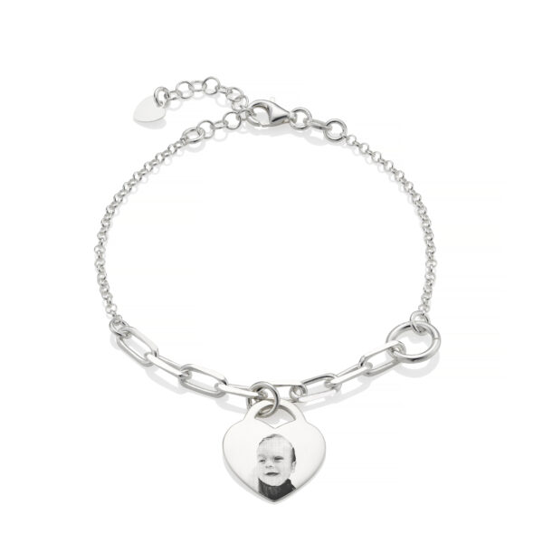 Silver Demi Chain Photo Bracelet - Photo Jewellery - Memorial Jewellery - Inscripture