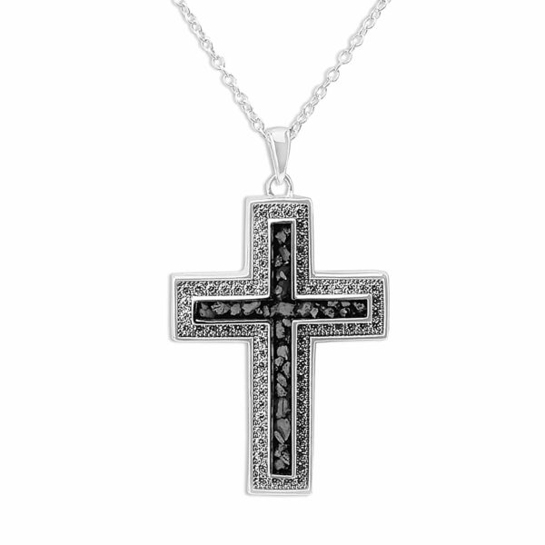 Black - Unisex Cross Ashes Necklace - Ashes Jewellery