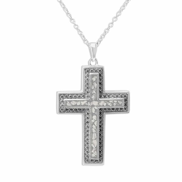 White - Unisex Cross Ashes Necklace - Ashes Jewellery