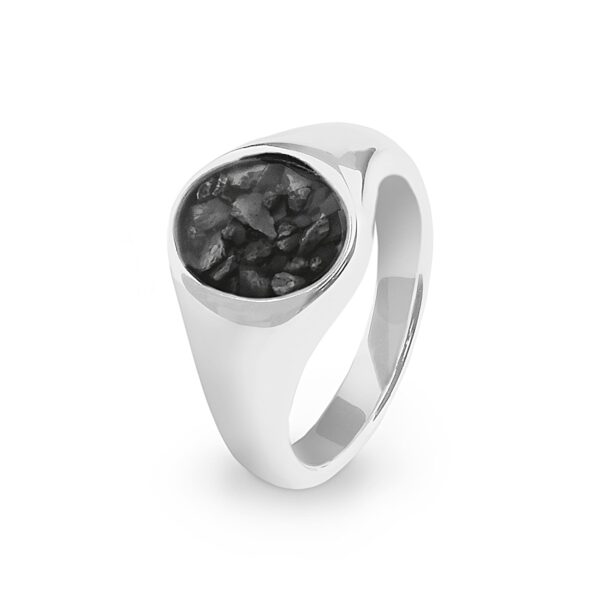 Black - Unisex Shield Ashes Ring-Ashes Jewellery