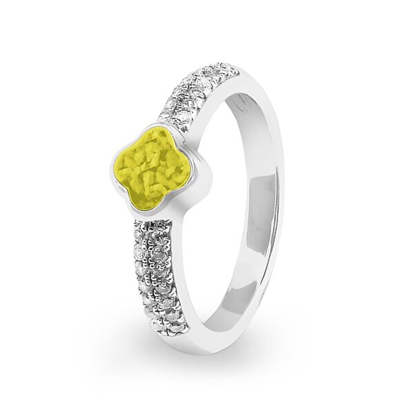Yellow - Clover - Ashes Ring - Ashes Jewellery
