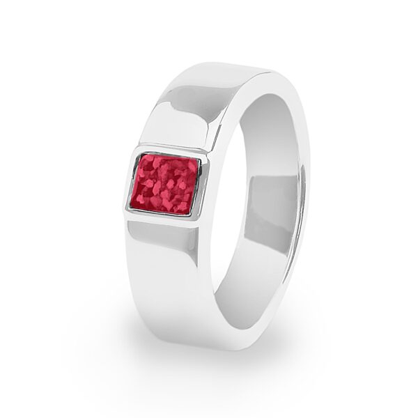 Red Unisex Strength Ashes Ring - Ashes Jewellery - Ashes into Jewellery