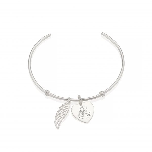 Angel Wing Childrens Drawing Bangle - Childrens Drawing Jewellery