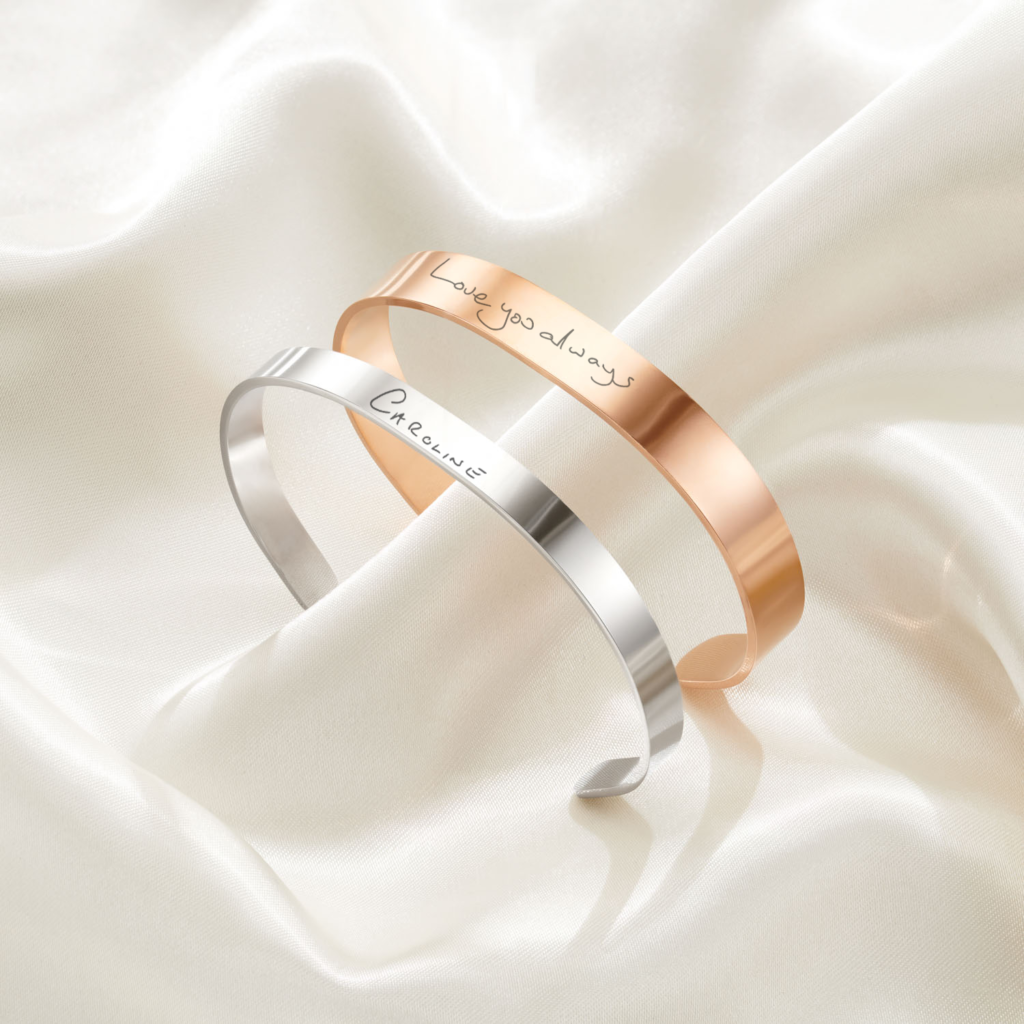 Silver Handwriting Bangle - Handwriting Jewellery - Memorial Jewellery - Inscripture