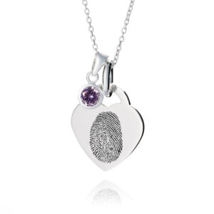 Birthstone Fingerprint Necklace - Fingerprint Jewellery