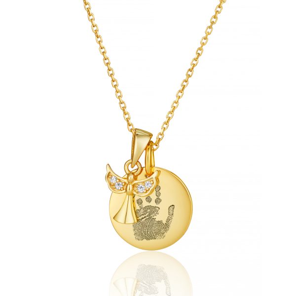 Gold Angel Disc Necklace_70584