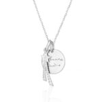 Silver Shooting Star Disc Handwriting Necklace- Memorial Jewellery
