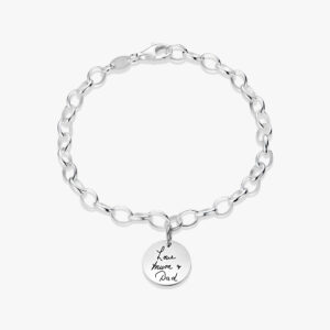 Sterling Silver Disc Handwriting Bracelet - Handwriting Jewellery - Memorial Jewellery