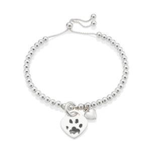 Sterling Silver Paw Print Bracelet - Paw Print Jewellery - Memorial Jewellery - Inscripture